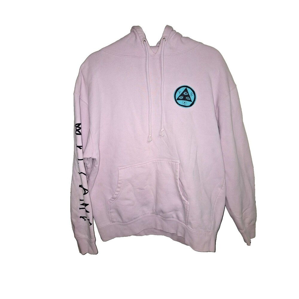 Zumiez Welcome Skateboards Adult L Sloth Pullover Hoodie Sweatshirt Pink